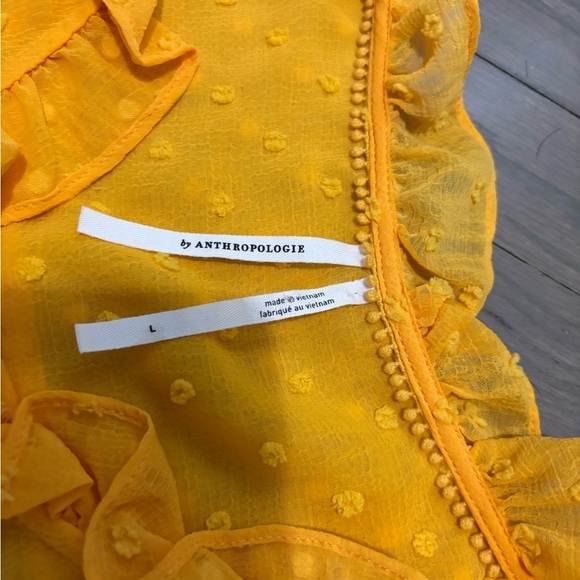 Anthropologie Haida Ruffle Peasant Top Yellow. Large - Picture 6 of 10